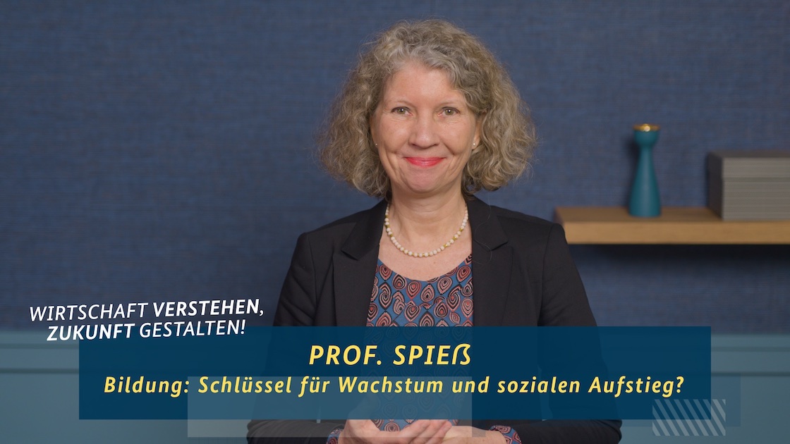 Video-Standbild „Prof. Katharina Spieß – Bildung: Schlüssel für Wachstum und sozialen Aufstieg?”