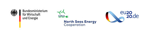 Logo BMWi, eu2020.de, North Seas Energy Cooperation
