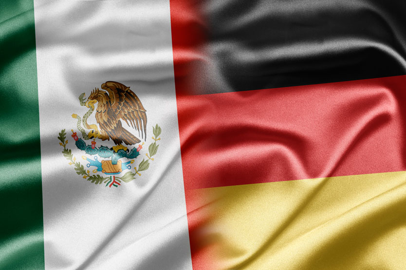  Flags of Germany and Mexico; Quelle: istockphoto.com/Ruskpp