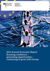 Cover of the publication 2012 Annual Economic Report Boosting confidence - generating opportunities - continuing to grow with Europe