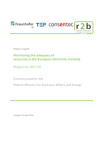 Cover der Publikation Monitoring the adequacy of resources in the European electricity markets