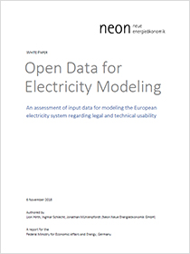 Cover of the report Open Data for Electricity Modeling