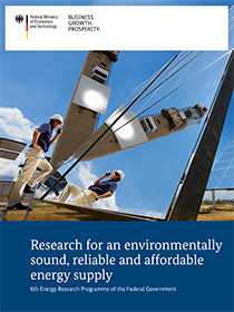 Cover "Research for an environmentally sound, reliable and affordable energy supply"