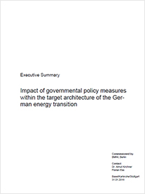 Cover Impact of governmental policy measures within the target architecture of the German energy transition (Executive Summary)