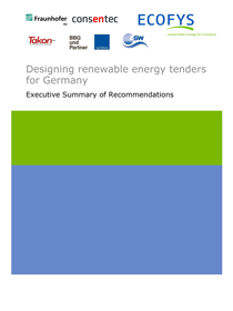 Cover "Designing renewable energy tenders for Germany"