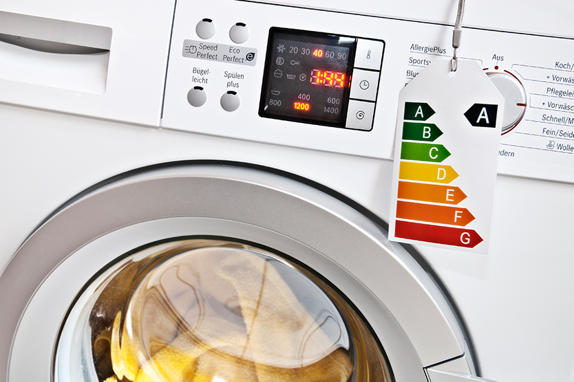 Washing machine symbolizes product energy efficiency; Quelle: istockphoto.com/ SusanneB