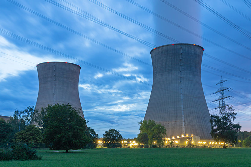 Nuclear reactor symbolizes uranium and nuclear energy