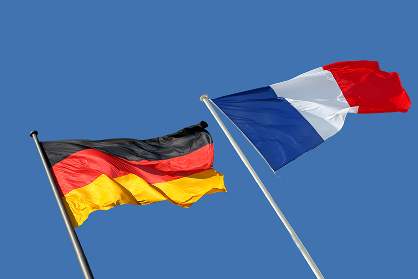 Drapeau de l'Allemagne et de la France