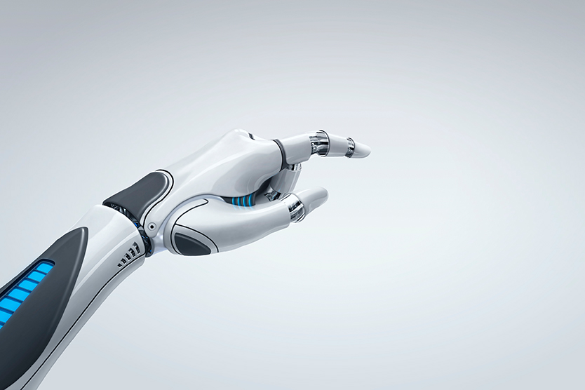  La main d'un robot symbolisant le thème de l'intelligence artificielle 